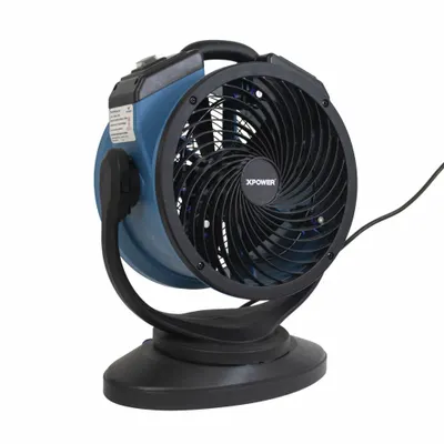 XPOWER Circulating Fan: 11 in Blade Dia, 3 Speeds, 1/12 hp Motor HP, Oscillating - Misting Industrial Pedestal Fans