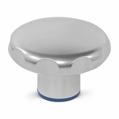 JW WINCO Hand Knob: Fluted, Stainless Steel, M10x1.5 Thread, 0.4688 in Thread Lg - Hygienic Fluted Knobs with Threaded Hole