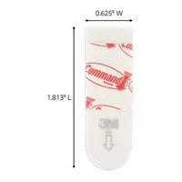COMMAND Small Poster Strip: 0.63 in Overall Wd, 1.81 in Overall Lg, White, Double-Sided, Foam (MPN 17024-S256NA)