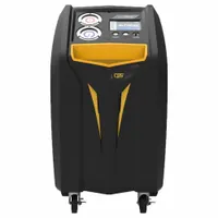 The CPS MX3030 is a heavy-duty AC recovery and recycling machine for R-134a refrigerant. It features a 30 lb tank capacity and meets SAE J3030 standards. The unit includes A/C component flushing functionality and is operated via a capacitive touch LCD display. Suitable for recovering, recycling, and recharging vehicle AC systems