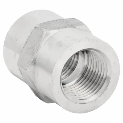 PARKER Hydraulic Hose Adapter: 1/4 in x 1/4 in Fitting Size, Female x Female, NPTF x NPTF - NPTF-to-NPTF Steel Hydraulic Hose Adapters
