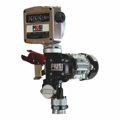 PIUSI Electric Drum Pump: 20 gpm Max. Flow Rate, 120 V AC, 3/4 hp HP, Pump with Meter - Metered Bung-Mount AC-Powered Fuel Transfer Pumps