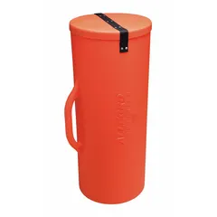 This orange polyethylene storage canister is 3 ft long and designed to hold 12 in (34.4 cm) confined space ventilation ducting. It provides organized transport and storage for ductwork, keeping it clean and tangle-free for use in industrial maintenance, construction, or rescue operations.