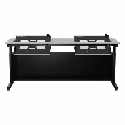 VERSADESK Standing Desk: Gray, Wood, 72 in Overall Wd, 24 in Overall Dp, 36 in Max Desktop Ht - Manual Adjustable-Height Desks