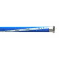 This 2-inch inside-diameter polyethylene potable water discharge hose assembly is rated at 150 psi and 50 feet long. It features a smooth EPDM cover with synthetic spiral-ply fabric reinforcement, 2-inch x 2-inch fittings, and a temperature range of -40° to 212°F. Suitable for transferring drinking water in industrial, municipal, and agricultural applications