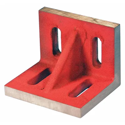 SUBURBAN Angle Plate: Cast Iron, 7 in L x 4 1/2 in W x 5 1/2 in H - Slotted Cast Iron Angle Plates