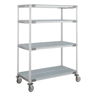 METRO Harsh-Environment Antimicrobial Mobile Plastic Shelving