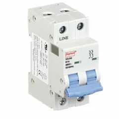 This supplementary protector from the NDB2-63 series features a B-curve trip characteristic for overcurrent and short-circuit protection of control circuits and equipment. Rated 1 A at 480V AC with a maximum interrupting rating of 7.5kA, it uses screw clamp terminals and mounts on DIN rail. Suitable for applications such as panel building, HVAC systems, and machinery control panels.