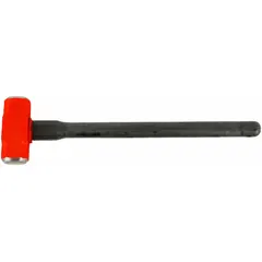 Steel-handled sledge hammer with a 10 lb head and ribbed grip for secure handling. The 2 in diameter face and 36 in overall length provide leverage for heavy demolition, driving stakes, and breaking concrete or masonry.