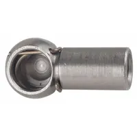 This stainless steel ball and socket end fitting is designed for gas spring applications. It features an M8 rod thread and a 13 mm socket hole size, enabling pivoting connections between gas springs and brackets or machinery. Commonly used in industrial equipment, automotive hoods, and access panels