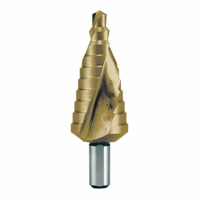 RUKO TOOLS Step Drill Bit: 5/16" to 1", TiN-Coated HSS - High-Speed Steel Step Drill Bits