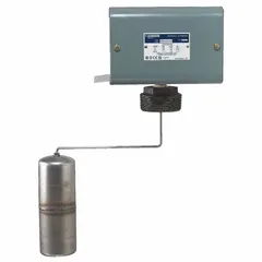 This mechanically alternating side-mounted float switch features a steel body and DPST-4NC contact configuration. It closes on rising liquid level, suitable for high-level alarm, pump shut-off, or fill control in industrial tanks and vessels. Termination is via screw clamp, with a 90° mounting orientation and specific gravity rating of 0.85.