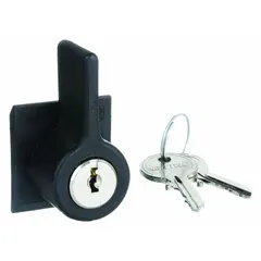 Plastic handle accessory for electrical enclosures, used as a replacement part for enclosure locking systems. Commonly applied in industrial control panels, automation cabinets, and distribution boxes requiring key-operated access.