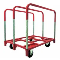 DAYTON Panel Truck: 2,400 lb, Gray/Red, 38 1/2 in L x 27 1/2 in W x 34 in H Deck, 8 in Deck Ht, Open