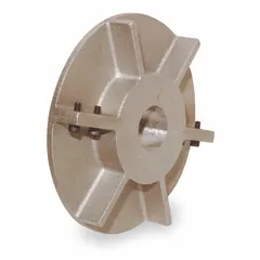 Aluminum heat slinger with aluminum-plated finish. Outside diameter 6 in, bore diameter 1 7/16 in. Designed for use with unit 3C107. Used to dissipate heat from rotating shafts or bearing assemblies in industrial equipment.