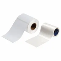 This vinyl label and laminating kit provides white, permanent adhesive labels for industrial identification. The 6 1/8 inch height accommodates various labeling needs on equipment, pipes, and panels. Suitable for environments requiring durable, long-lasting labels