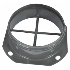 Replacement outlet flange for Dayton wood dust collectors. Connects ductwork to the collector outlet to maintain airflow and debris capture. Direct replacement for original component.