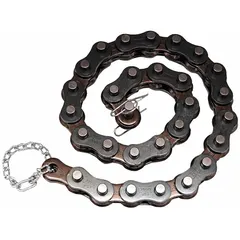 Replacement chain for WHEELER-REX hydraulic pipe cutters, specifically for model 3890-24. Includes 55 pins. Used to replace worn or damaged chains in industrial pipe cutting applications.