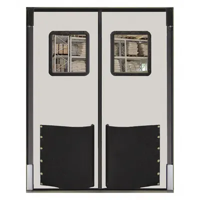 CHASE Swinging Door: Polyethylene, 2 Doors, Gray, 5 ft Door Wd, 8 ft Door Ht - Washdown Swinging Doors
