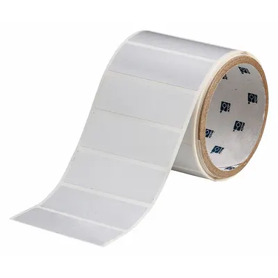 BRADY Pre-Cut Label Stock Roll: 1 in x 3 in, 1 in, Polyester, Gray - Brady Precut Label Rolls