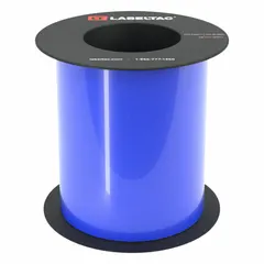 This continuous label roll is made of blue gloss vinyl for indoor/outdoor use. It is compatible with the LabelTac 6 printer series. The 6 in x 75 ft roll is used for creating durable labels for industrial identification and safety signage.