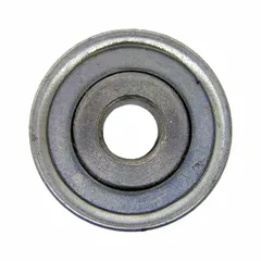 This ALCO bearing is a replacement component for wheelchair wheels, compatible with Colson Stem Bearing models. It has an overall width of 1 1/8 inches and is used to support smooth rotation in wheelchair wheel assemblies.