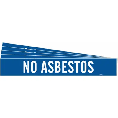 BRADY Pipe Marker: No Asbestos, Blue, White, Fits 8 in and Larger Pipe O.D., 1 Pipe Markers - No Asbestos Adhesive Pipe Markers
