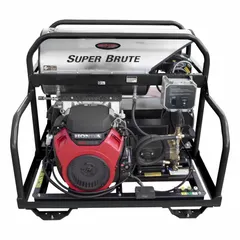 This hot water pressure washer is configured as a skid mount for portability in fleet maintenance, construction, and agricultural settings. Powered by a Honda engine, it delivers 3,500 psi at 5.5 gpm for removing grease, oil, and grime from equipment and surfaces.