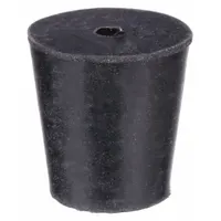Stopper: Natural Rubber, 0 Stopper Size, 10 mm Bottom Dia, 15 mm Top Dia, 25 mm Overall Ht, Black (MPN RST00-H)