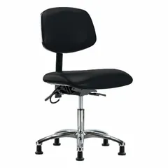 Vinyl ESD Chair, Armless, 19-24 in Height, 18 1/2 in Seat Width, 17 in Seat Depth, Aluminum Base