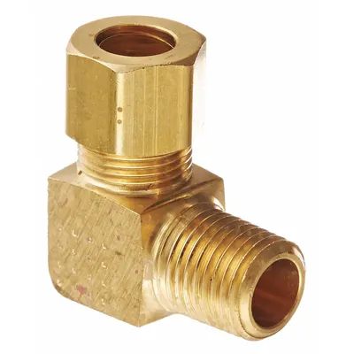WEATHERHEAD Compression Fitting Adapter: 3/8 in OD x 3/8 in Pipe Fitting Size - Standard Sleeve Brass Compression Fittings