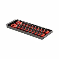 ERNST MANUFACTURING Socket Organizer: Red, 3 5/8 in Overall Wd, 18 Posts/Slots, Sockets (MPN 8553)