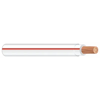 SOUTHWIRE Building Wire: Copper, 12 AWG, 1 Conductors, Stranded, White/Red, 2,000 ft Lg - Copper THHN/THWN Building Wires