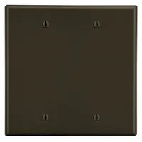 HUBBELL Wall Plate: Blank, 2 Gang, Brown, Midsize Size (MPN PJ23)