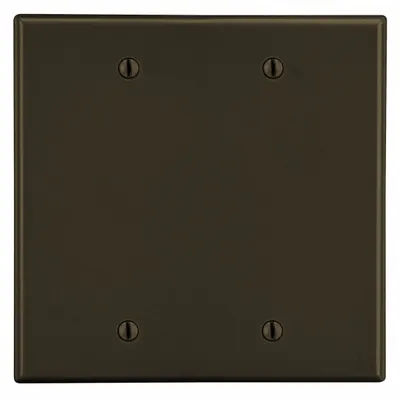 HUBBELL Wall Plate: Blank, 2 Gang, Brown - General Purpose Wall Plates