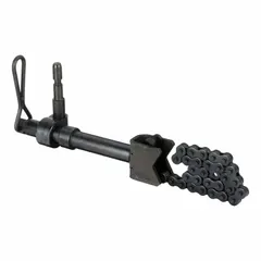Pipe clamp designed for use with a pneumatic hacksaw. Secures pipes during cutting operations to prevent movement and enable clean cuts. Suitable for industrial pipe-cutting tasks requiring stability and precision.
