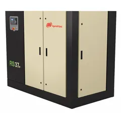 Tankless rotary screw air compressor rated at 40 hp, delivering 184 cfm at 575V AC, three-phase power. Includes a built-in dryer for moisture removal. Suitable for continuous-duty industrial applications such as powering pneumatic tools, automation equipment, and manufacturing processes.