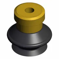 SMC Vacuum Pad: w/o Adapter, 13 mm Pad Dia, Conductive Silicone, 50-70, Black, 18.5 mm Pad Ht (MPN ZP13BGS)