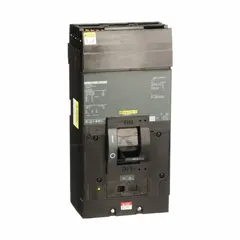 The SQUARE D LA36350 is a 350 A, 3-pole molded case circuit breaker rated 600V AC with a maximum AIR of 42kA at 120/240V AC. It features an adjustable instantaneous trip, lug terminals, and ABC phase connection. Designed for use in I-Line panelboards for overcurrent protection in electrical distribution systems.