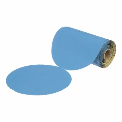 STICKIT Blue Abrasive Disc Roll: 6 in Dia, Non-Vacuum, Ceramic, 400 Grit, B/C Wt Paper - Cool-Cutting Paint-Preparation & Coating-Removal Discs for All Surfaces