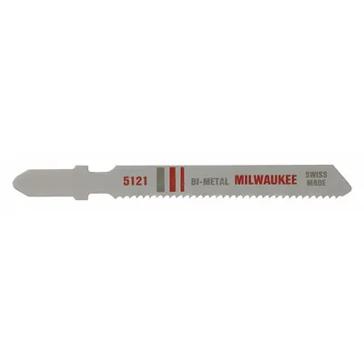 MILWAUKEE Jigsaw Blade: 14, 3 in Blade Lg, Bi-Metal, Bi-Metal, T Shank, Medium Metal - Metal-Cutting Blades