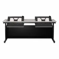 VERSADESK Standing Desk: Gray, Wood, 72 in Overall Wd, 30 in Overall Dp, 36 in Max Desktop Ht, Black (MPN RST7230-BG)