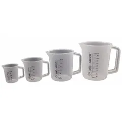 Tall Form Polypropylene Beaker with Handle, Printed Graduation, Translucent, P50808