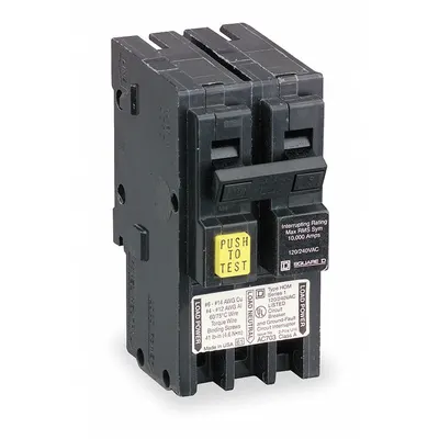 SQUARE D Miniature Circuit Breaker: 25 A, 120/240V AC, Single Phase, 10kA at 120/240V AC - HOM Series, Plug-In Square D Miniature Circuit Breakers