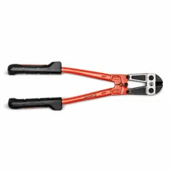 This heavy-duty bolt and chain cutter is designed for cutting steel bolts, rods, and chain links. It accommodates soft steel up to 1/4 inch diameter and hard steel up to 1/8 inch diameter. The tool features a black finish and steel construction, suitable for construction, maintenance, and metalworking tasks.