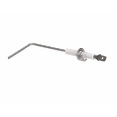 Flame sensor for gas furnaces and boilers. Detects flame presence to control gas valve operation, preventing unburned gas accumulation. Replacement part for HVACR systems.