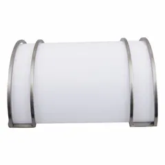 LED wall sconce with 9-inch housing, 22W power consumption, 1730 lumens output, and 90 CRI. Features 5 selectable color temperatures (2700K-5000K), operates on 120-277V AC, and is damp-rated for use in bathrooms, covered porches, and similar indoor/covered outdoor areas. White finish, 50,000-hour lifetime.