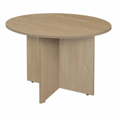 REGENCY Conference Table: Round, Laminate/Melamine, Noble Oak, 29 in Overall Ht - Round Conference Tables