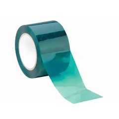 Polyester film tape with silicone adhesive, 2 mil thick, 1 inch wide, 72 1/8 yards long, green. Designed for masking during high-temperature industrial finishing processes such as powder coating, plating, and anodizing.