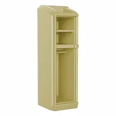 Open-front locker from the Endurance series, finished in sand. Overall dimensions: 78-1/2 in height, 26 in width, 26 in depth. Equipped with 3 shelves and no doors, providing ventilated storage for items such as tools or personal effects in industrial, warehouse, or educational settings.